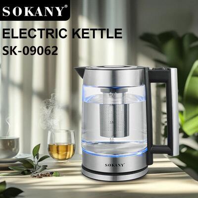 跨境SOKANY09062电水壶家用泡茶煮茶烧开水壶1.8L不锈钢KETTLE