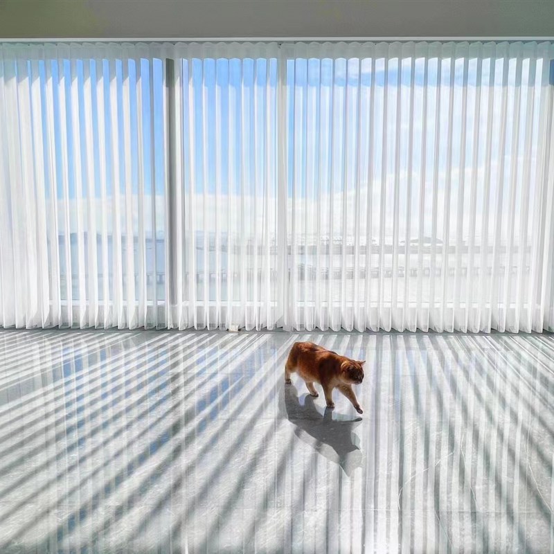 幻影纱垂直竖百叶纱帘不透人梦幻帘客厅阳台遮阳隔热窗帘电动轨道