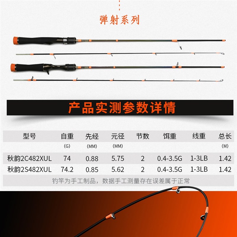 速发科尼路亚竿秋韵二代XUuL/UL/L中快调超O软弹射微物竿溪流马口