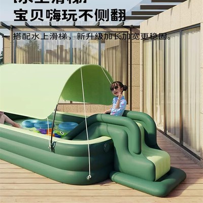 充气游泳池家用宝宝婴儿童超大型小孩滑梯户外遮阳棚室外戏水洗澡