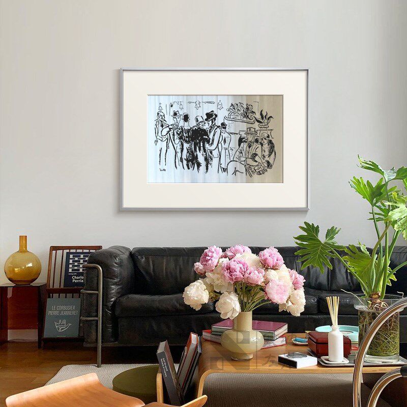 《时光镜影》轻法式客厅镜子装饰画抽象艺术高级感房间镜面挂画