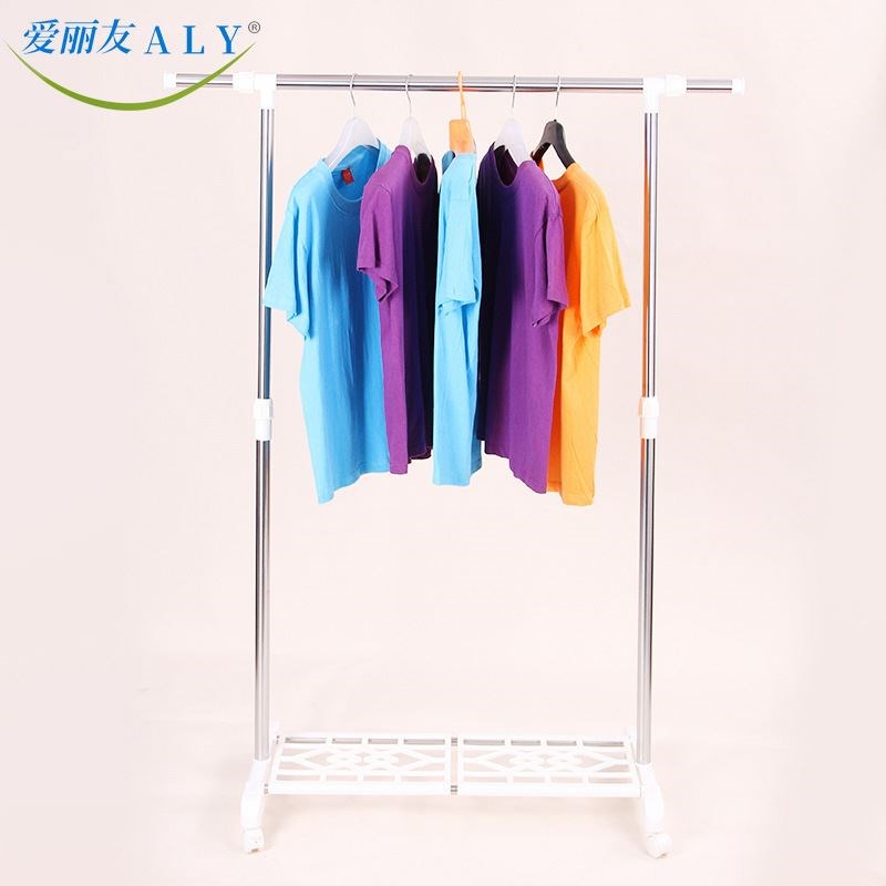 简易落地式晾衣架可移动伸缩单杠晾晒架户外阳台凉鞋架