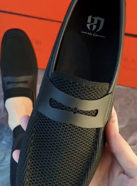 90521新款时尚单鞋休鞋网鞋低帮男士鞋透气休闲一脚蹬男鞋豆豆鞋