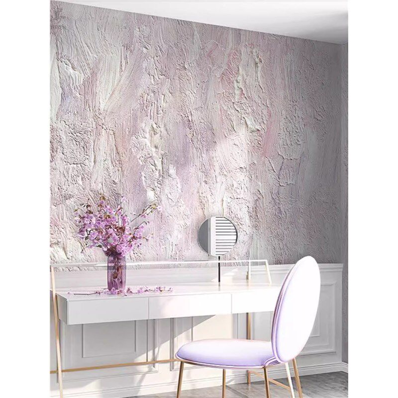 现代简约艺术抽象壁布温馨粉色紫色电视背景壁布卧室客厅酒店墙纸