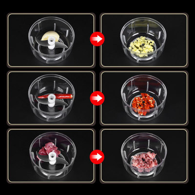 无线电动蒜泥神器小型捣蒜器家用拉压切打大蒜搅碎蒜蓉机玻璃