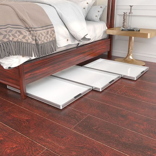 床底改造收纳托盘带万向轮工具整理置物盒沙发底柜子底改造踢脚抽