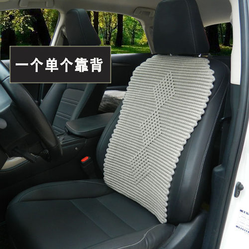 手编纯亚麻汽车坐垫单个靠背夏季凉垫车用靠背座垫无靠背防滑免绑