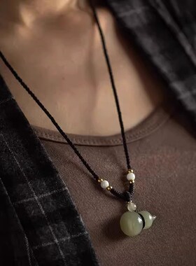 新疆天然和田玉青玉葫芦吊坠平安福禄招财转运男女高档玉坠