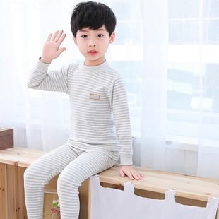 中小童 7纯棉8宝宝秋衣秋裤 儿童线衣线裤 男童内穿打底中领内衣套装
