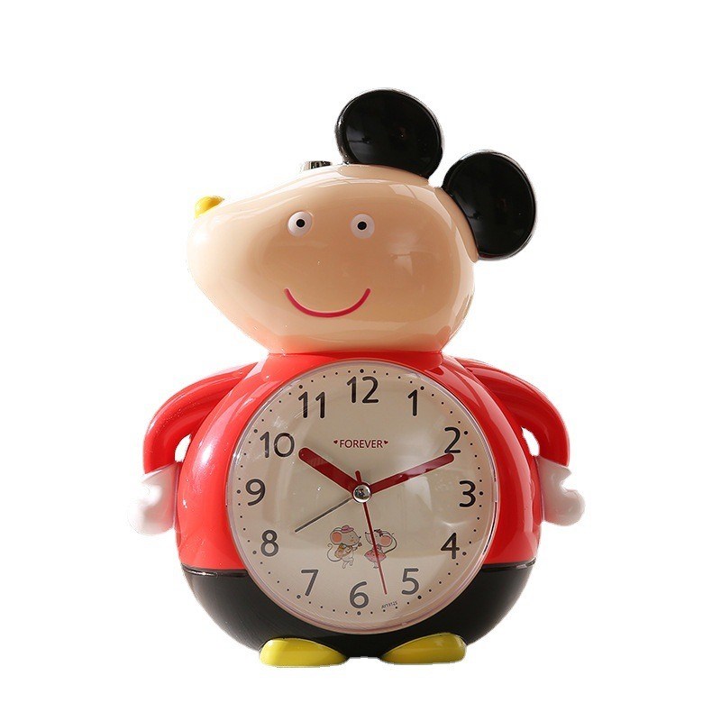 语音闹钟表会说话懒虫起床儿童卡通小学生用床头闹铃静音贪睡书桌