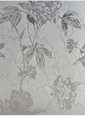 客厅卧室书房床头背景墙黄色花朵大花壁布浪漫田园灰色提花墙布WI