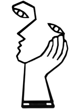 思考者铁艺办公室桌面摆件书房个性线条工艺品装饰书架摆设礼物