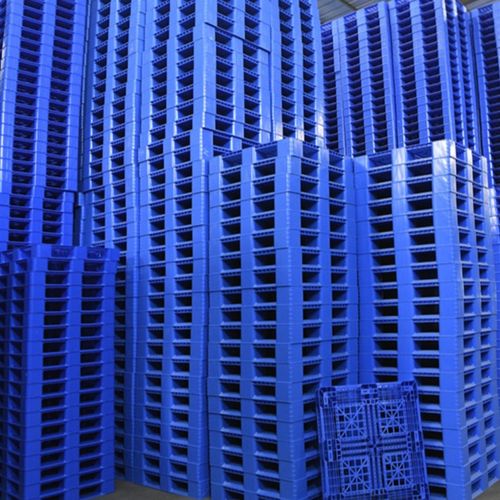 厂1210塑料托盘塑胶卡板叉车物流蓝色田字川字网格九脚托盘塑料新