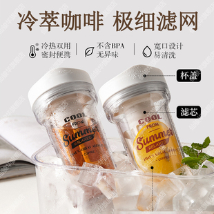 冷萃咖啡壶手冲冷泡水果茶瓶冰滴壶过滤冷淬随行茶水分离便携家用