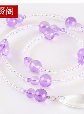 紫色水晶葫芦珠帘玄关水晶隔断帘 客厅卧室卫生间免打孔 阳台门帘