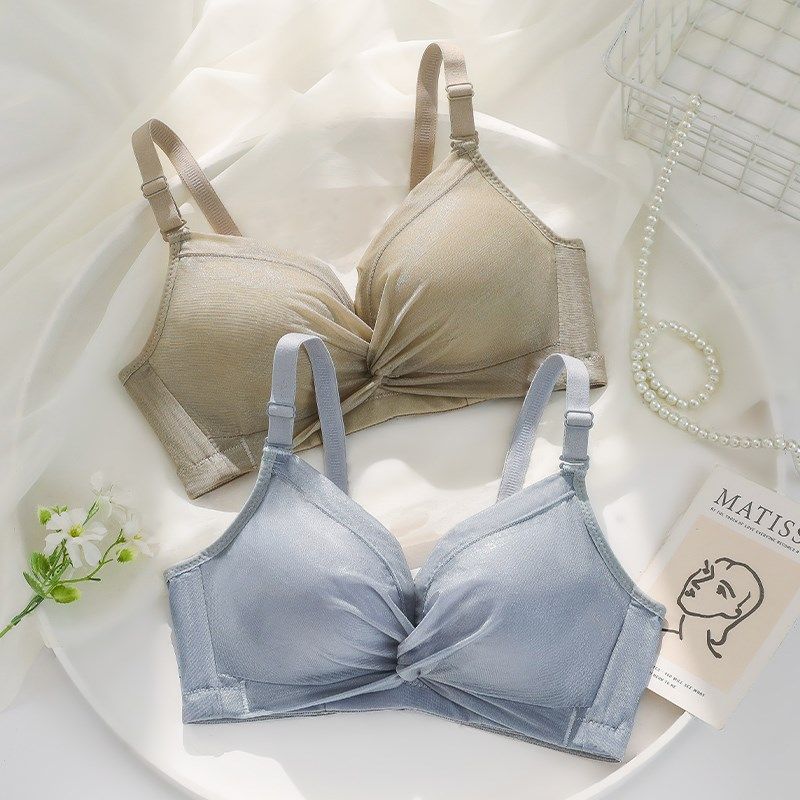 小胸平胸专用加厚聚拢不空杯超厚文胸光面上托收副乳调整型内衣女