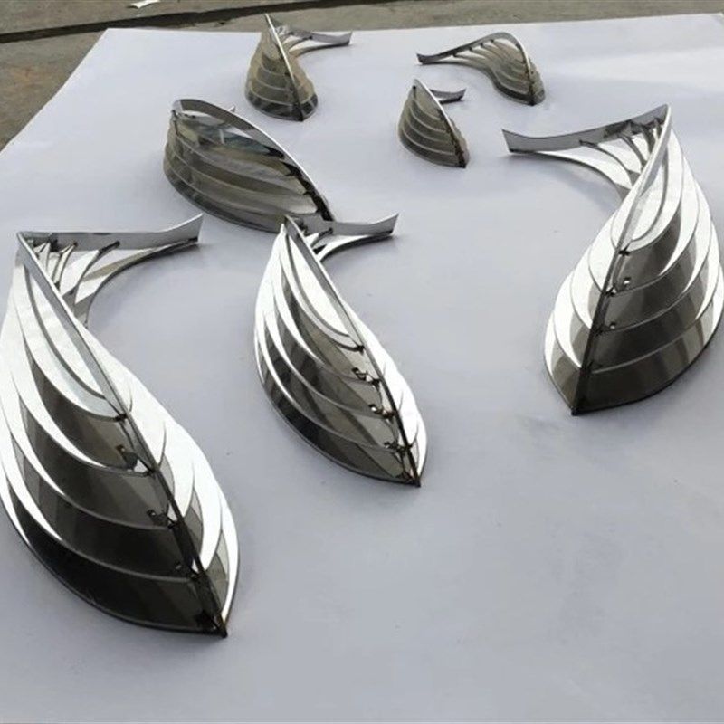 售楼处户外水池景观金属雕塑工艺品园林摆设装饰品不锈钢小鱼摆件