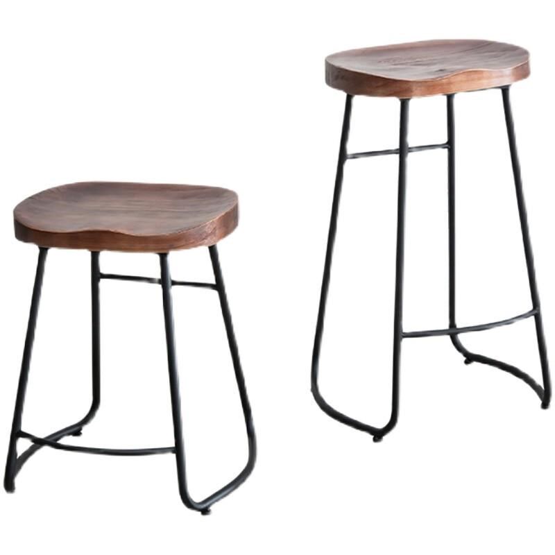需定制铁艺实木吧椅餐椅高脚椅凳休闲单人吧台椅子餐厅酒吧前台椅