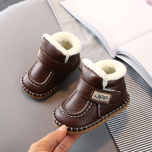 冬季男宝宝棉鞋加绒加厚婴儿鞋子1一3岁女小童保暖软底学步鞋冬鞋