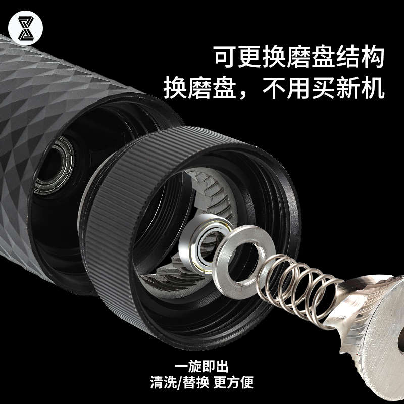 臻航磨豆机手摇咖啡豆研磨机手动咖啡机不锈钢磨芯家用便携器具