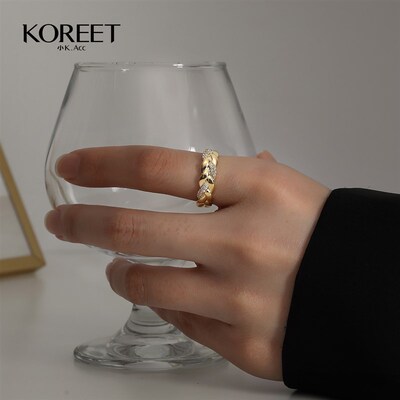 冷淡风戒指女开口可调节小众设计时尚个性食指戒指环202.1年新款