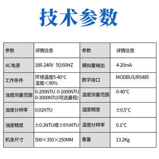 陆恒在线浊度检测仪新款小柜式泳池自来水厂浑浊度仪实时监测仪表