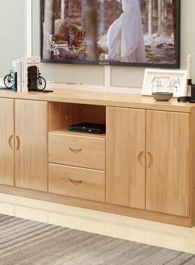 实RKT木电收视柜落地床柜新中式阳台储物加宽柜餐边柜头纳柜实木