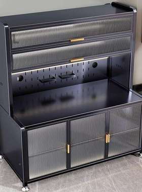 升级落加长餐边柜橱柜地多层置炉物架收微波碗JI51561筷纳柜储物