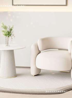 7T奢单人沙发小户型弧人形酒店接待客厅懒沙椅桌发轻AL100543椅组