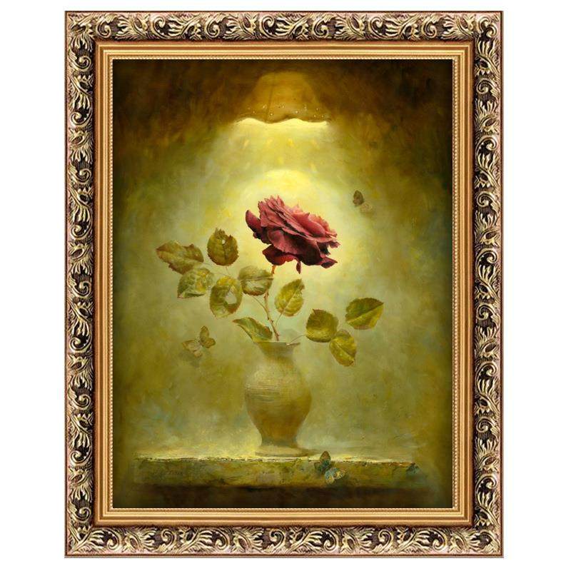 瑰N505花有框油画客欧厅装床饰画式玄关壁画餐厅卧室玫头挂画花卉,畜牧/养殖物资,特种养殖设备,淘宝优惠券,粉丝福利购,淘宝优惠卷