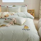 四A类水洗棉床绣花件套全款 HXH家用床单被套上用 棉纯棉2026新夏季