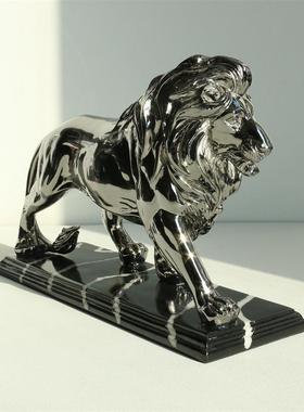 狮树关子摆件轻奢脂工艺品玄客厅电视柜酒柜办公饰室桌1面摆设装