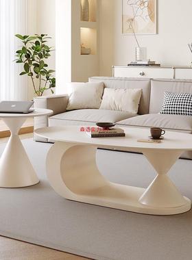 奶油几RDO风几设家用客茶厅岩板茶桌子计师小户型轻奢新款茶边几