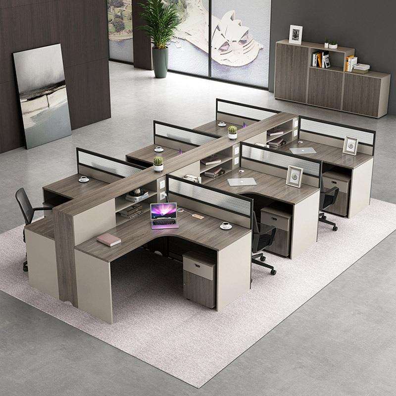 SWL-Z屏风办公桌职简约4人位2人代位员工员现财务卡座办公桌椅组