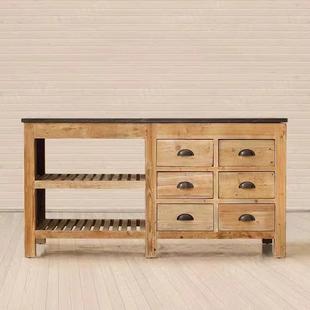 式 多功能复作古实木餐边柜备碗柜创意厨房美中岛台操台餐餐边柜台