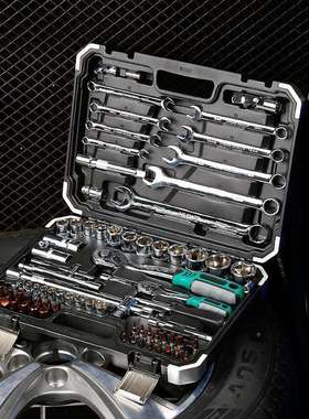 棘轮扳套装82件筒组套汽套修套装工具快速手棘轮扳DOA手套筒组套