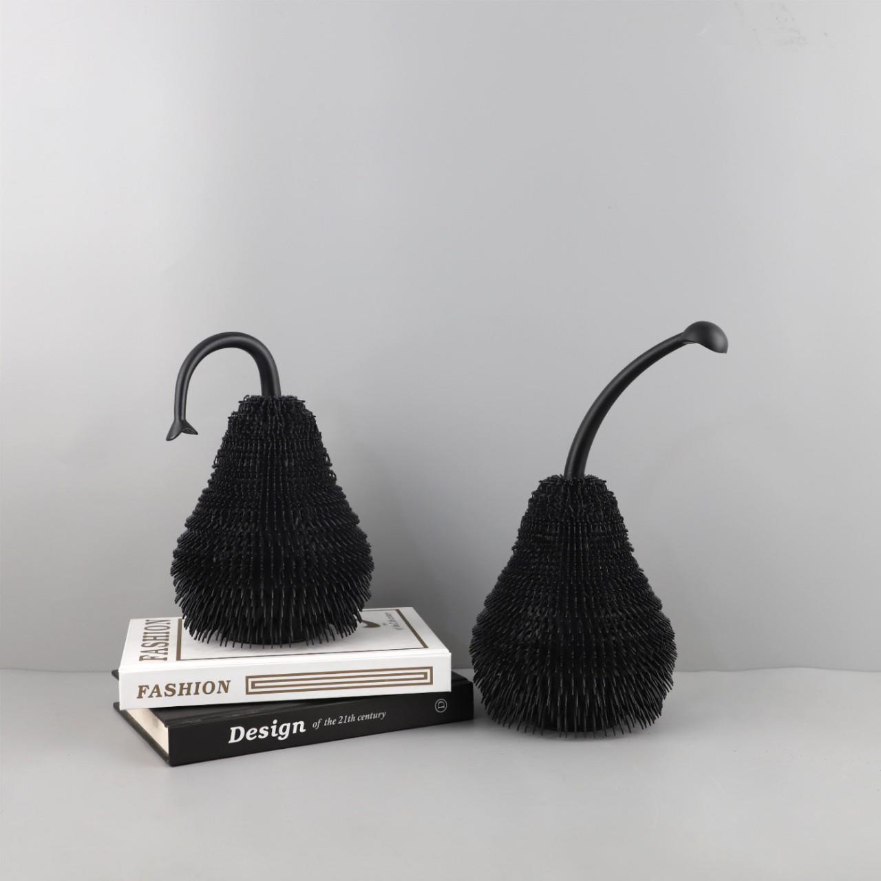 现代简约树脂黑1469白毛球刺梨桌面件客厅居玄关卧室饰电摆视柜家