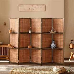 9实木屏隔断客办厅入户遮挡F769J67T简约公风室新中式 折叠移动U玄