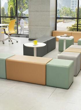 约方块沙发发现代休闲休息等候接简待创户意小VHZ型百变拼接沙凳