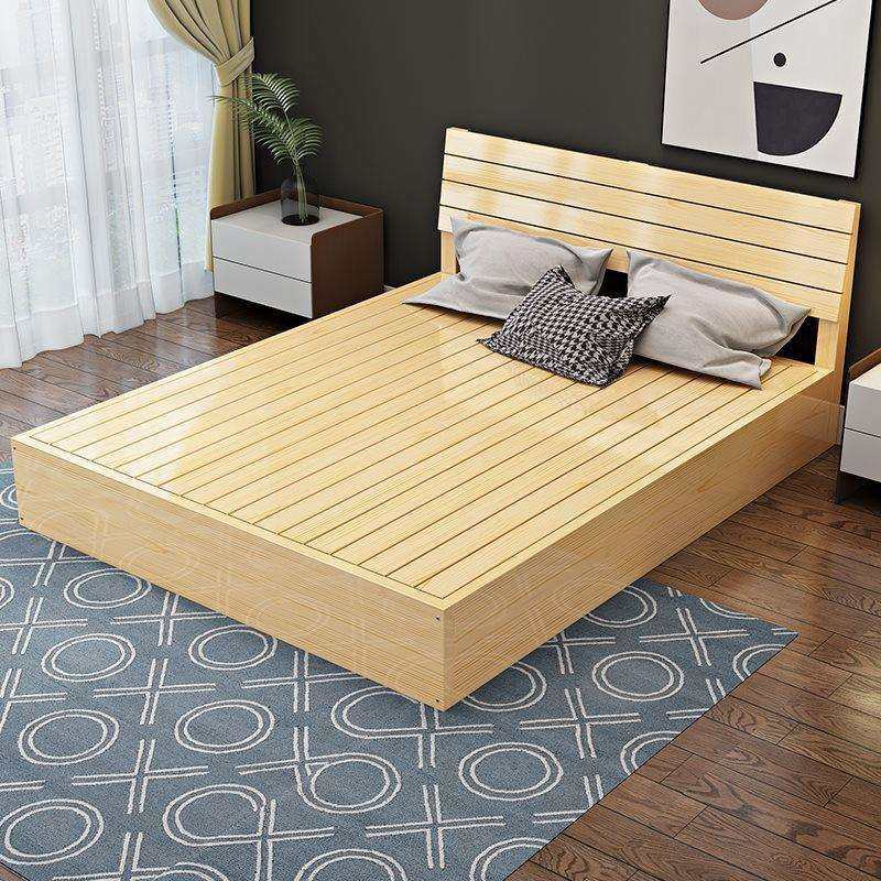 实榻木榻米床架现代约双人床租民出宿床硬板地台床高箱MHP落地简