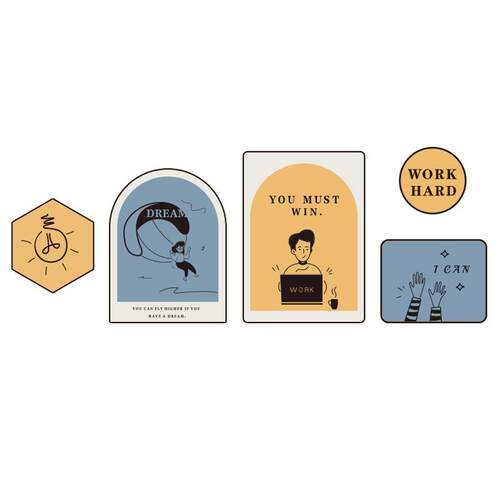 网红创意励志标语贴画员工办公室画置布装饰761款1-2企业体文化墙