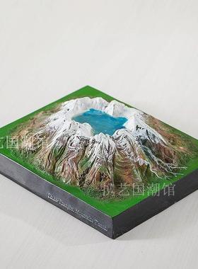 创意仿真地型貌模长白山天池文创旅游纪念品脂办面公桌树CBS-01装