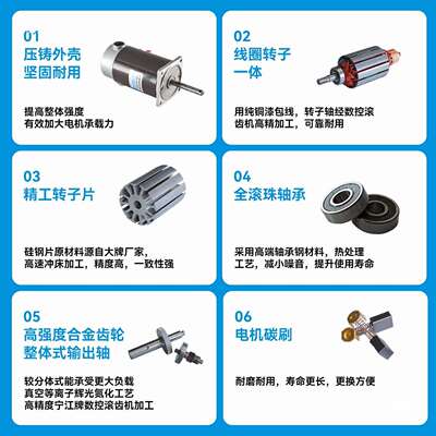 邦东580DPG直流齿轴光轴电机12V4V15W12W正0反转大扭矩慢速调速2