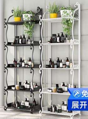 浴室厕卫所生间厨房收置物架XWS332免安装落地多铁艺层纳架子免装