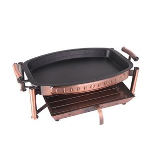 盘粘商用铸铁不烤鱼鲜盘木FIV炭酒店碳烤海大咖子烧烤炉酒精