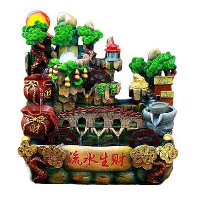 假室山流水喷泉A3NfTXGW客厅鱼品缸摆件风水轮循环办水公装饰开业