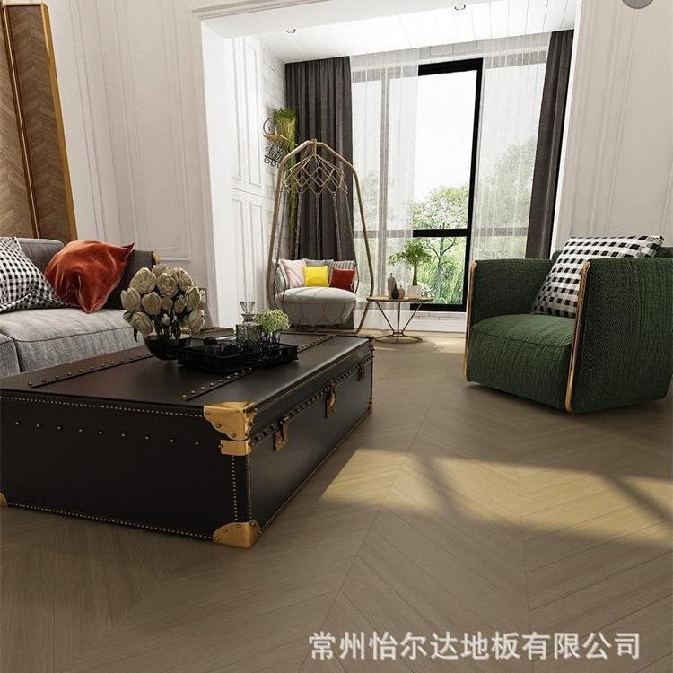 拼三层实木地新板骨家用416卧鱼室客厅原木灰色轻奢木地板E0级环