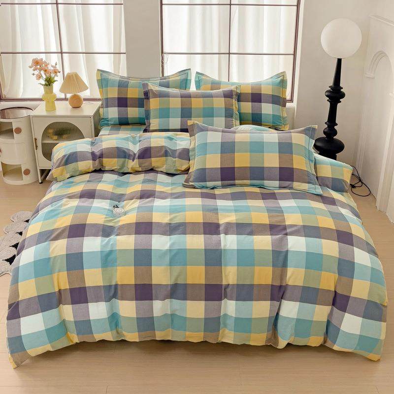 四季1款简约人全棉水洗棉四件套床单亲肤纯棉被套格单子三件套,畜牧/养殖物资,特种养殖设备,淘宝优惠券,粉丝福利购,淘宝优惠卷