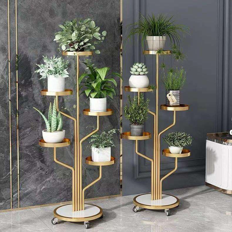 批轻庭院奢花多架客厅VKM可移动带轮置物架室内家用落地式阳台发