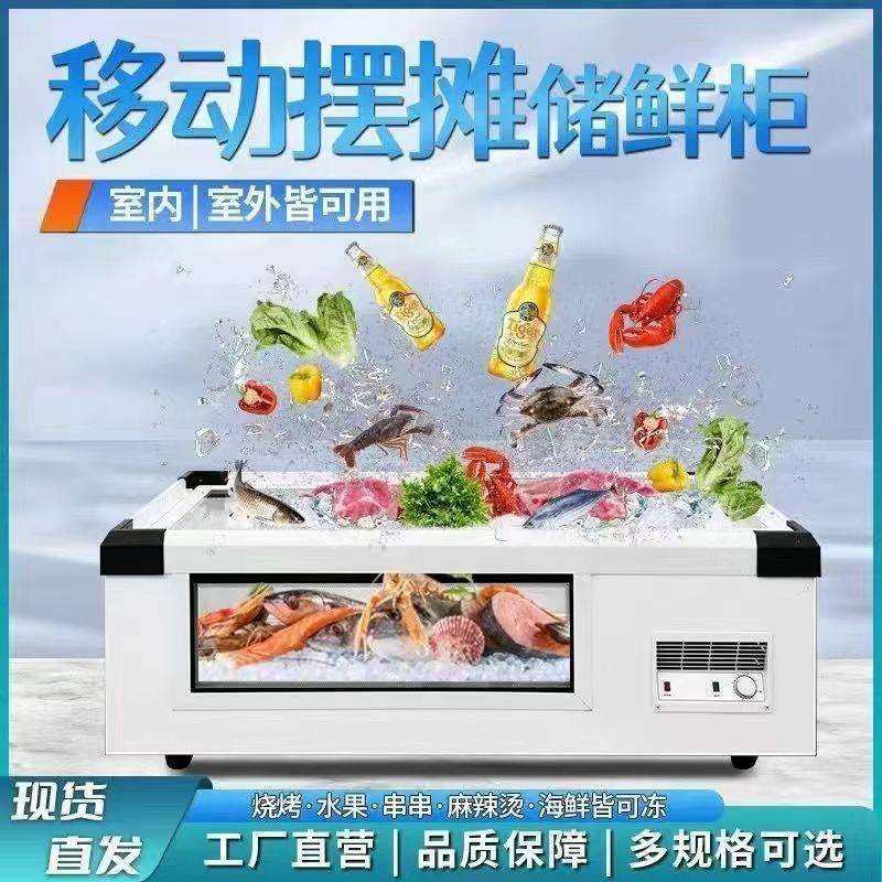 GWA台轮式冷藏展柜商示用烧烤冷冻冰柜小型炸摊串三车摆移动冷垒